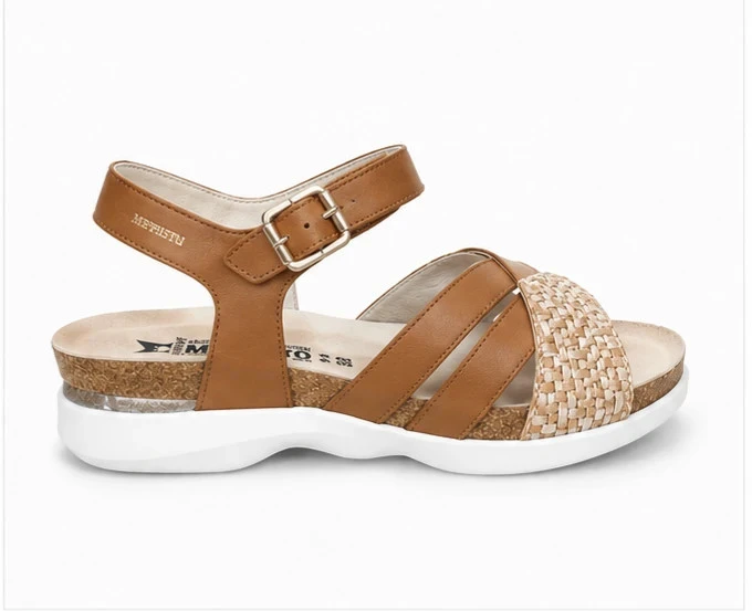Mephisto brown & beige leather sandals – Size 38 – Super condition – Comfort – photo 2